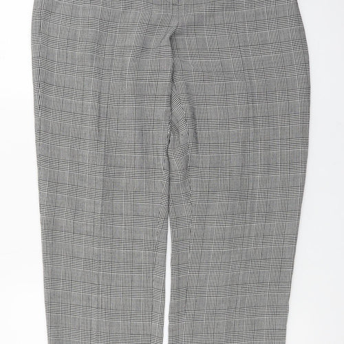 Viyella Petite Women's Grey Check Wool Blend Trousers UK 12