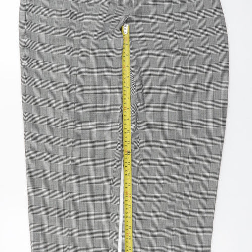 Viyella Petite Women's Grey Check Wool Blend Trousers UK 12