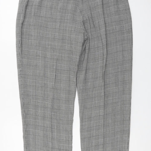 Viyella Petite Women's Grey Check Wool Blend Trousers UK 12
