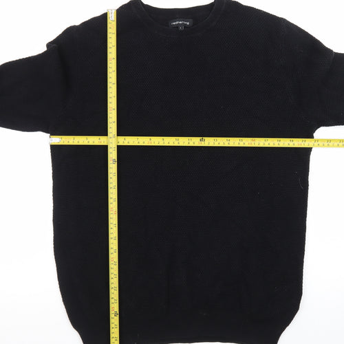 Red Herring Men’s Black Cotton Crew Neck Jumper Size L