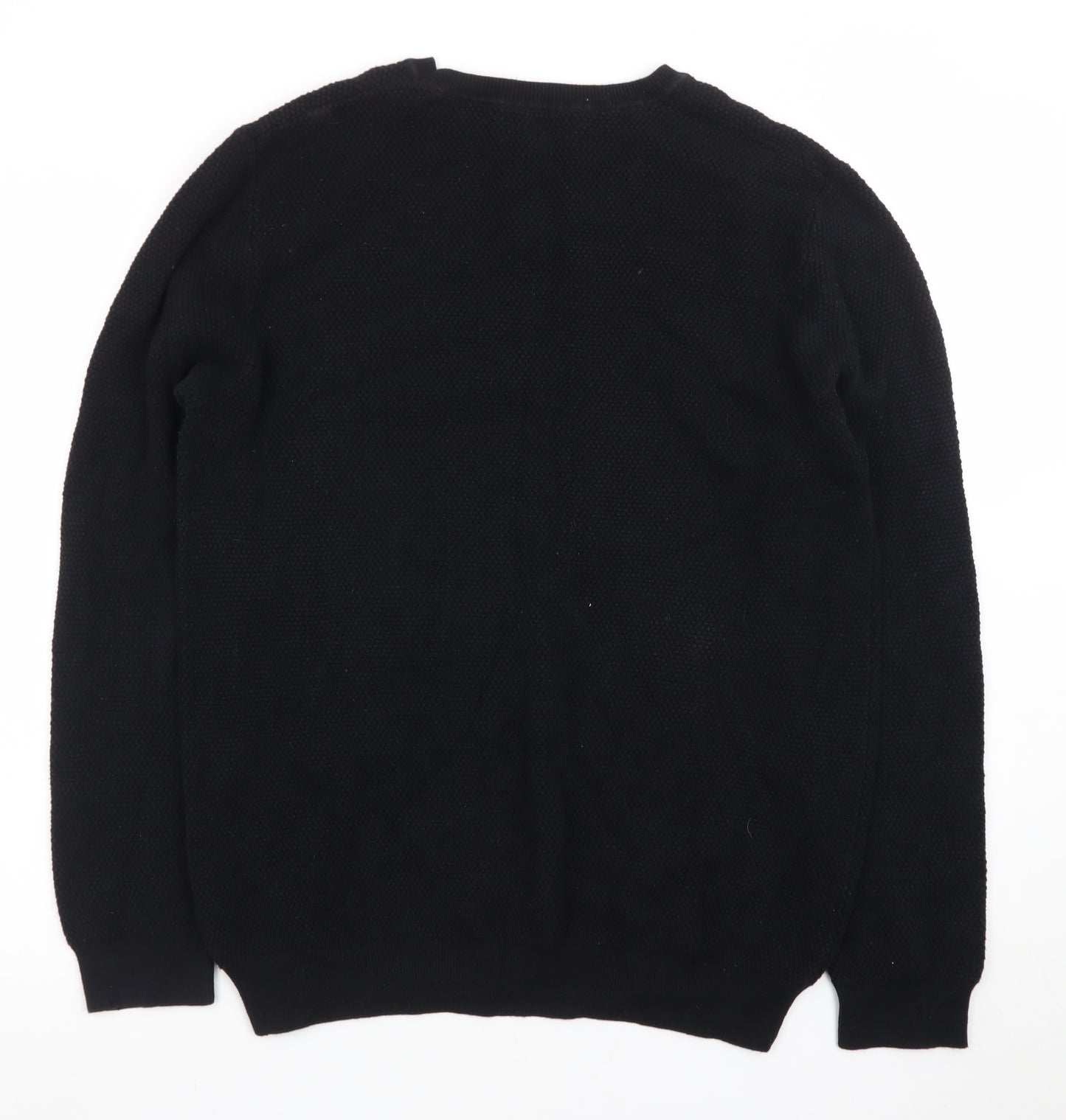 Red Herring Men’s Black Cotton Crew Neck Jumper Size L