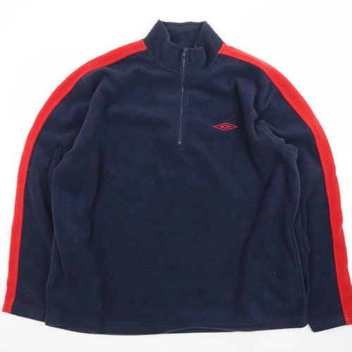 Umbro Men's Blue XL 1/4 Zip Fleece Pullover Sweatshirt