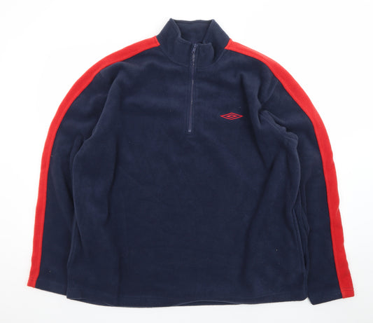 Umbro Men's Blue XL 1/4 Zip Fleece Pullover Sweatshirt