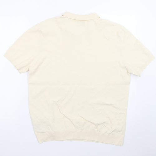 Marks and Spencer Autograph Men's Beige Supima Cotton Polo Shirt L