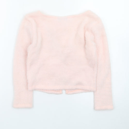 Topshop Women's Pink Petite V-Neck Tie Front Cardigan Size 6