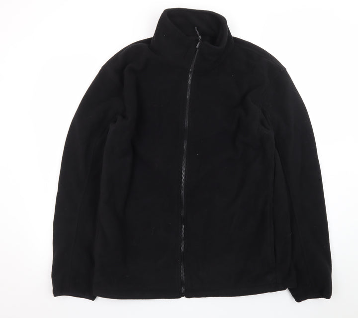 Crane Trail Men's Black XL Fleece Jacket Full Zip Lightweight Outdoor