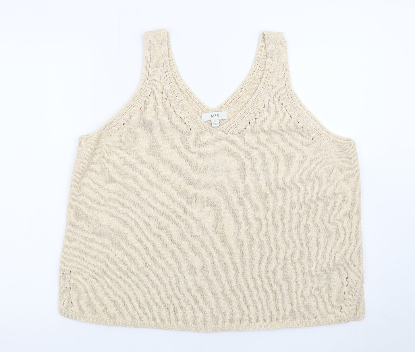 Marks and Spencer Women’s Beige Knit V-Neck Camisole Tank Top XL
