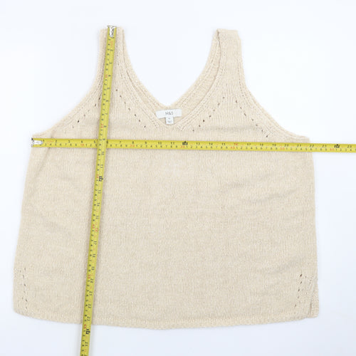 Marks and Spencer Women’s Beige Knit V-Neck Camisole Tank Top XL