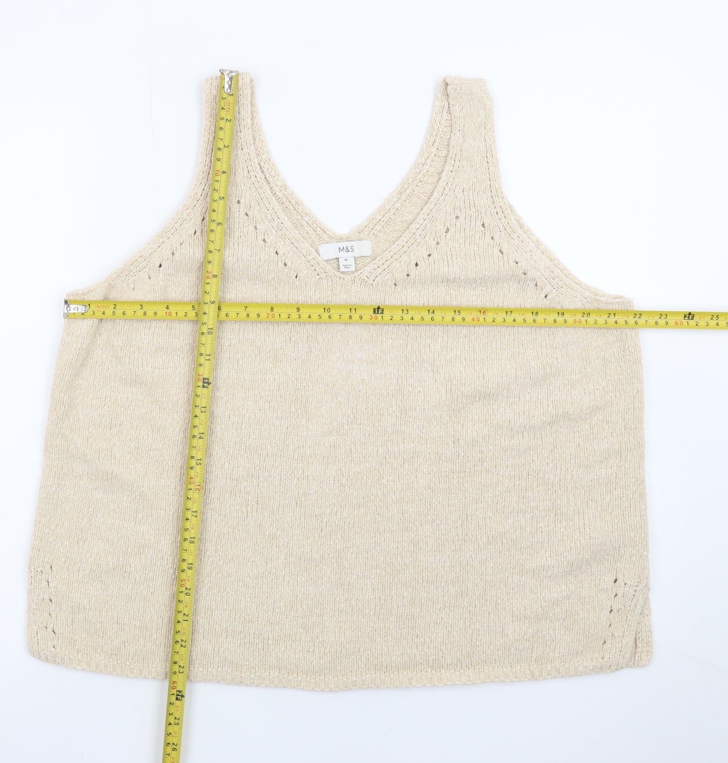 Marks and Spencer Women’s Beige Knit V-Neck Camisole Tank Top XL