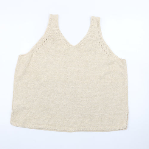 Marks and Spencer Women’s Beige Knit V-Neck Camisole Tank Top XL