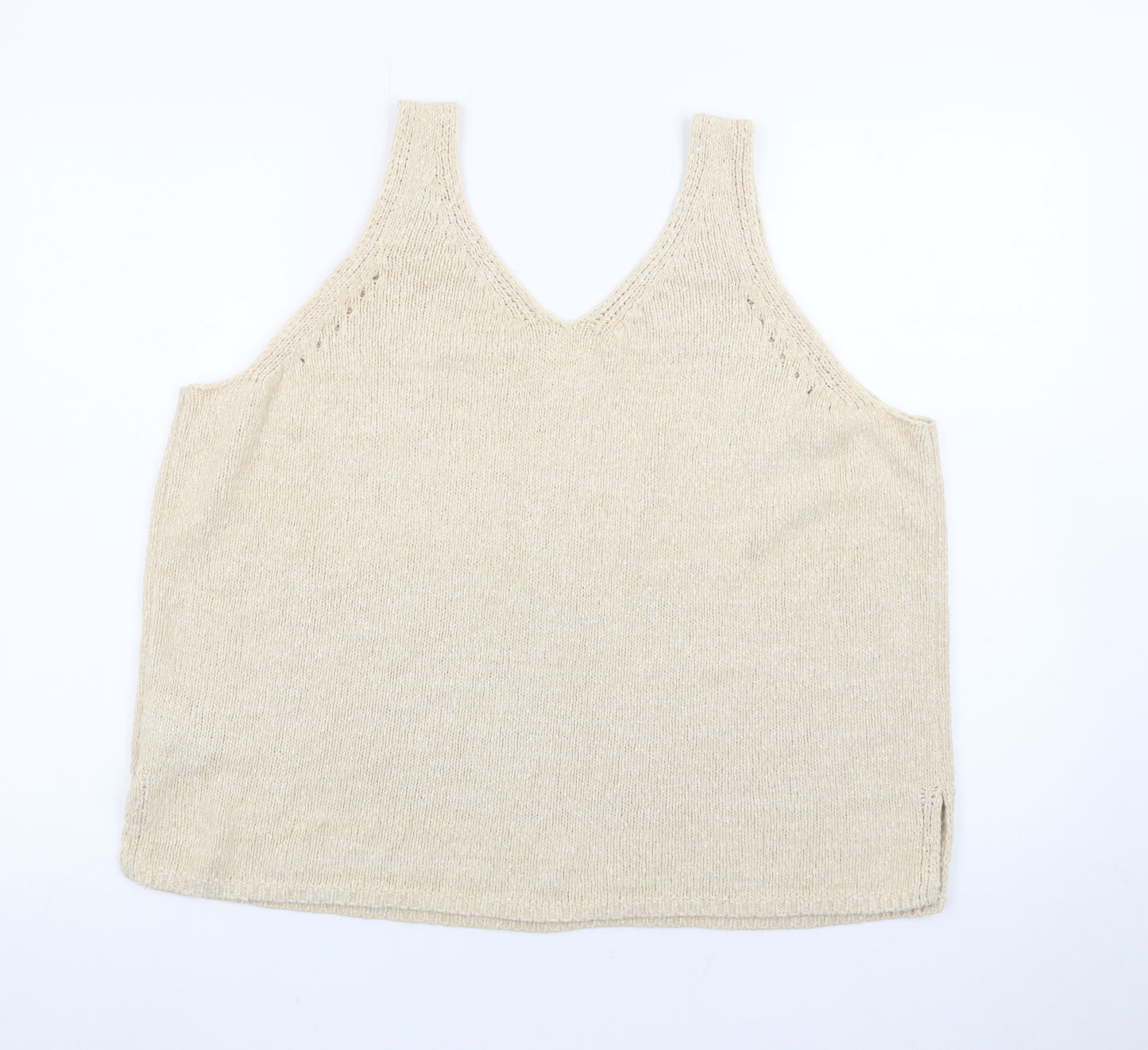 Marks and Spencer Women’s Beige Knit V-Neck Camisole Tank Top XL