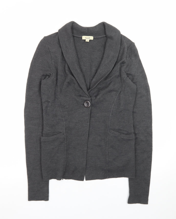Hush Women's Grey Wool Blend Long Sleeve Cardigan S