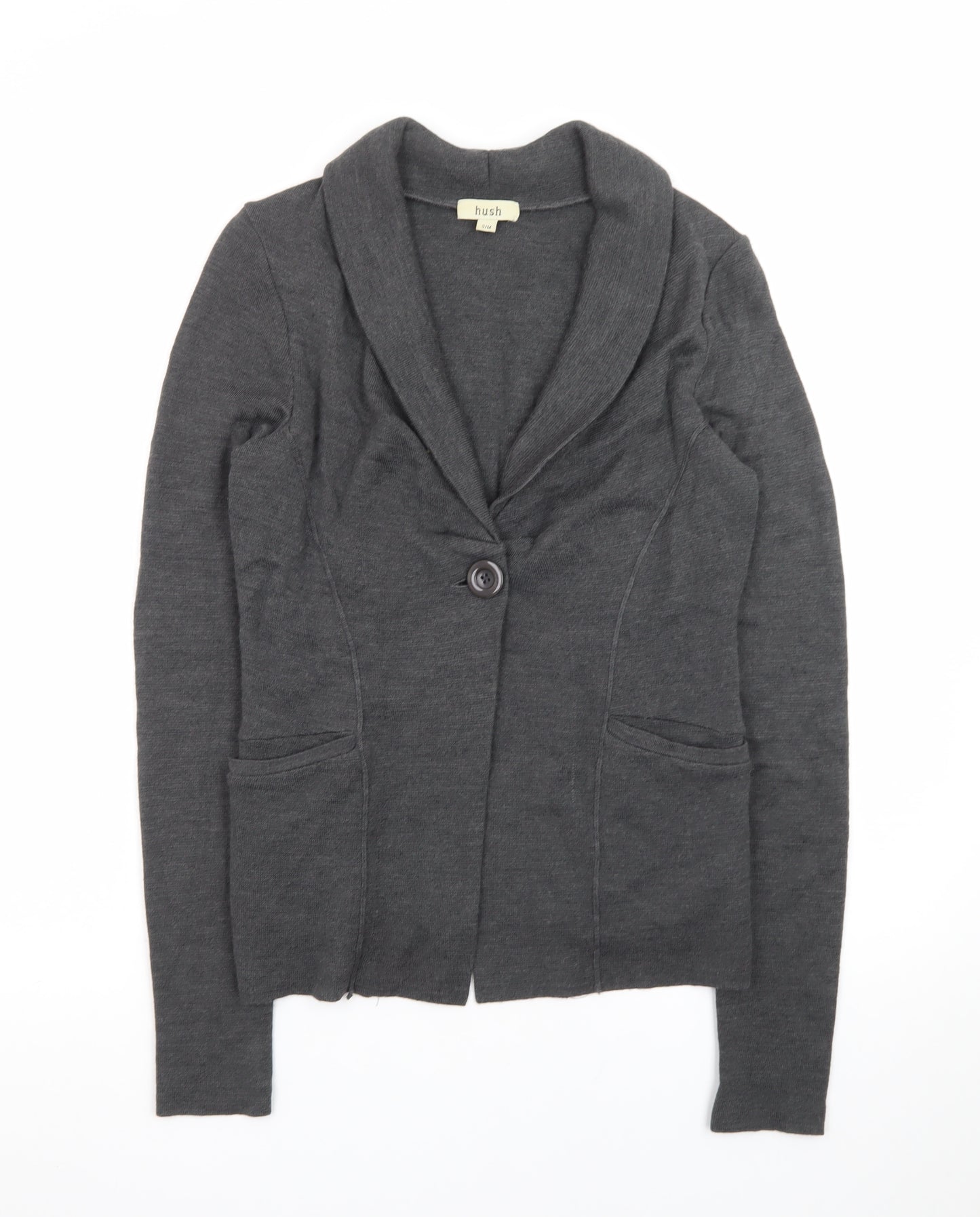 Hush Women's Grey Wool Blend Long Sleeve Cardigan S