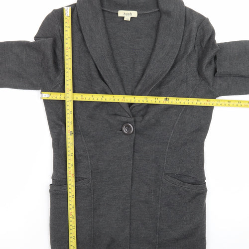 Hush Women's Grey Wool Blend Long Sleeve Cardigan S