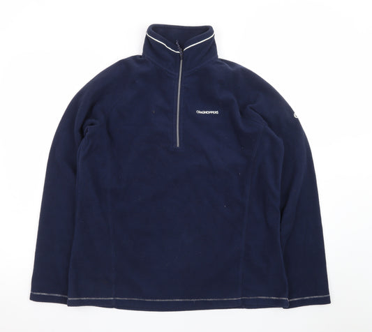 Craghoppers Men's Blue Fleece 1/4 Zip Pullover Sweatshirt L