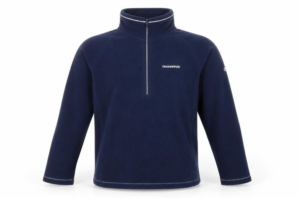 Front view of Craghoppers Men's Blue Fleece 1/4 Zip Pullover Sweatshirt L