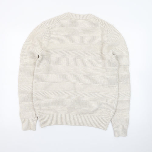 Marks and Spencer Women Ivory Crew Neck Knit Jumper Medium