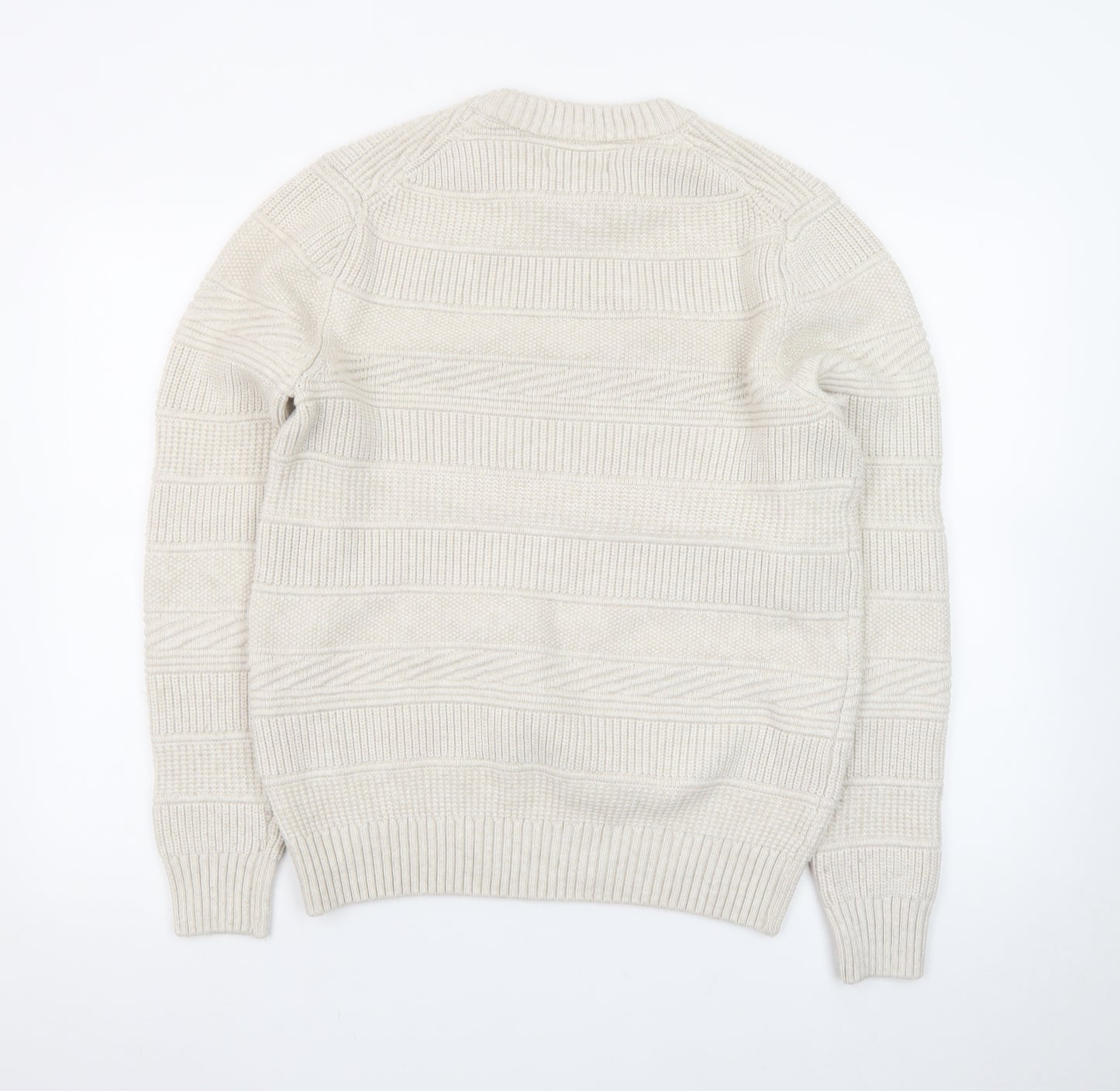 Marks and Spencer Women Ivory Crew Neck Knit Jumper Medium