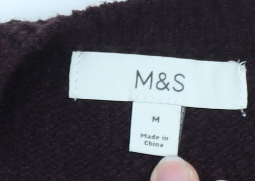 Marks and Spencer Womens Brown Wool Blend Sleeveless V-Neck Vest M
