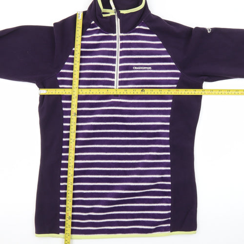 Craghoppers Women's Purple Stripe Fleece 1/2 Zip Pullover UK 12