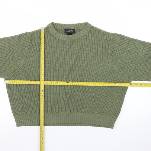 Monki Unisex Green Chunky Knit Crew Neck Jumper Size S