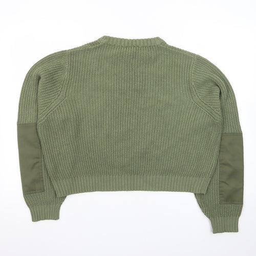 Monki Unisex Green Chunky Knit Crew Neck Jumper Size S
