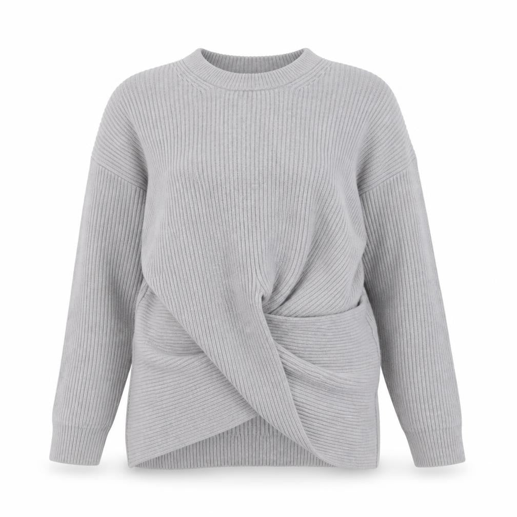 Front view of & Other Stories Women Grey Wool Blend Ribbed jumper S