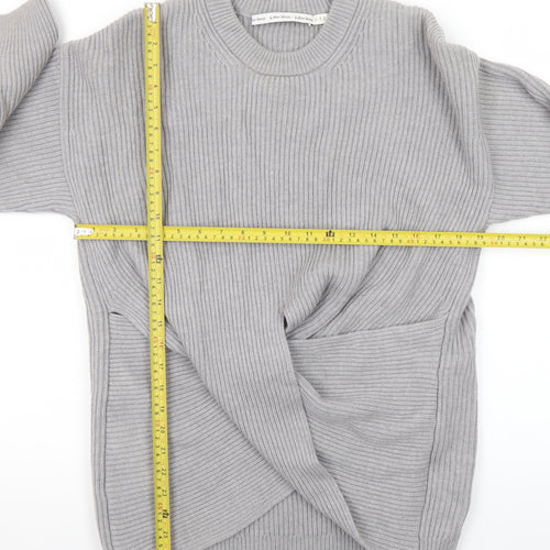 & Other Stories Women Grey Wool Blend Ribbed Pullover Jumper S