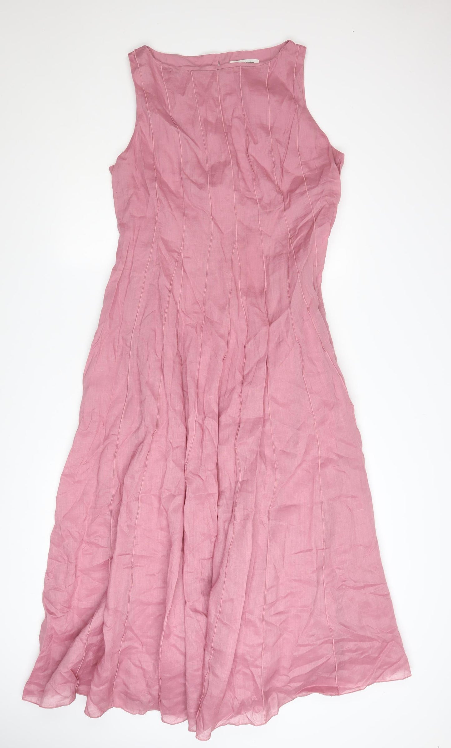 Marks and Spencer Women’s Pink Size 16 Sleeveless Fit & Flare Midi Dress