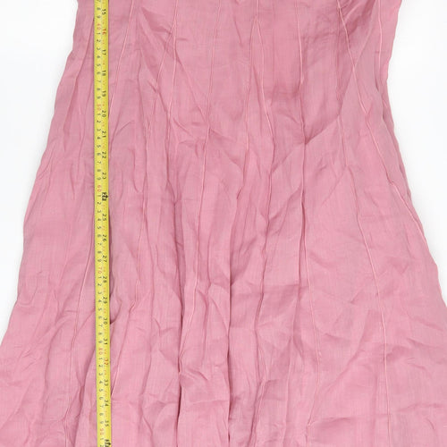 Marks and Spencer Women’s Pink Size 16 Sleeveless Fit & Flare Midi Dress
