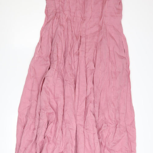 Marks and Spencer Women’s Pink Size 16 Sleeveless Fit & Flare Midi Dress