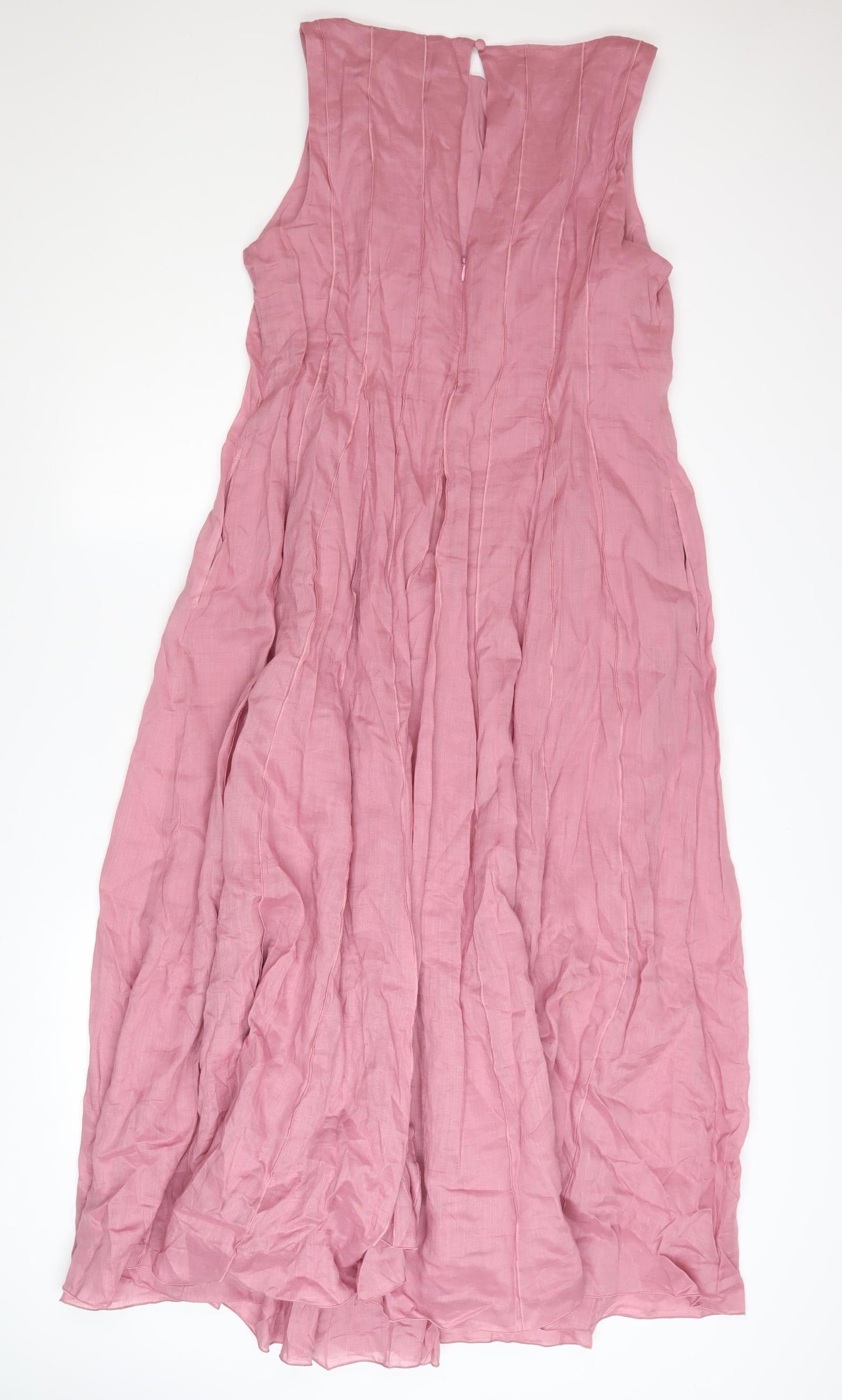 Marks and Spencer Women’s Pink Size 16 Sleeveless Fit & Flare Midi Dress