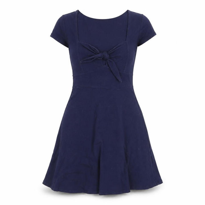 Forever 21 Women's Blue Fit & Flare Bow Knee Length Dress Size S