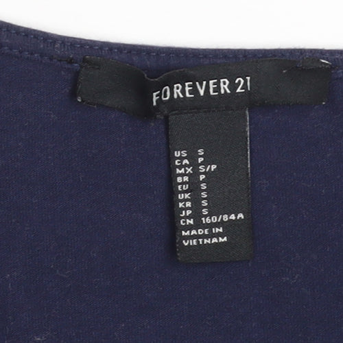 Forever 21 Women's Blue Fit & Flare Bow Knee Length Dress Size S