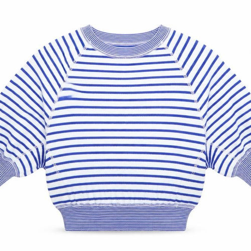 Bellerose Womens Blue Striped Cotton Short Sleeve Oversized Jumper S