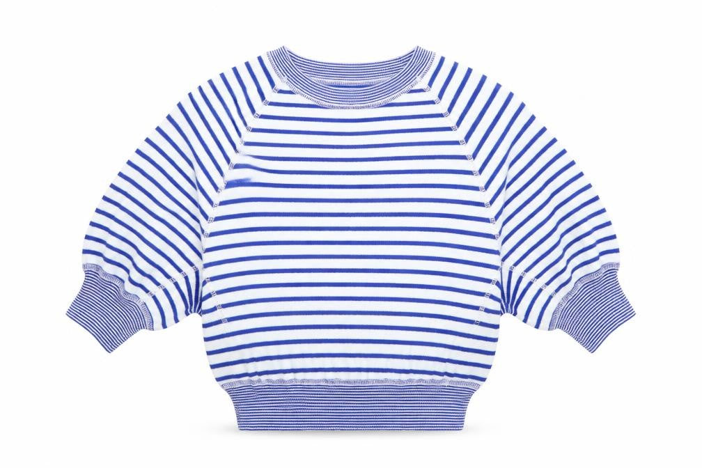 Bellerose Womens Blue Striped Cotton Short Sleeve Oversized Jumper S