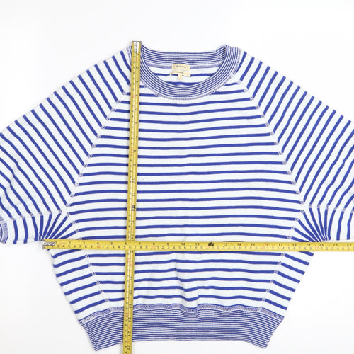 Bellerose Womens Blue Striped Cotton Short Sleeve Oversized Jumper S