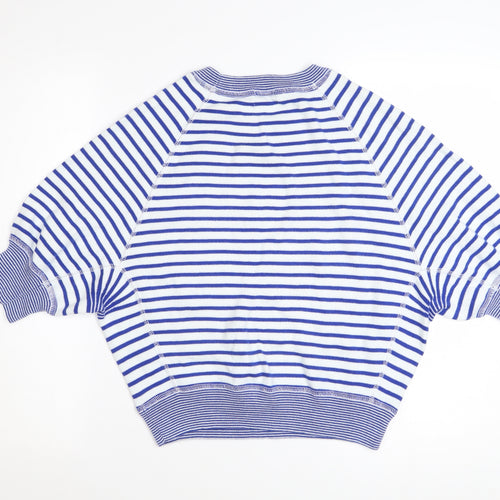Bellerose Womens Blue Striped Cotton Short Sleeve Oversized Jumper S