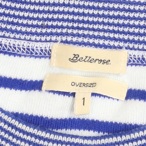 Bellerose Womens Blue Striped Cotton Short Sleeve Oversized Jumper S