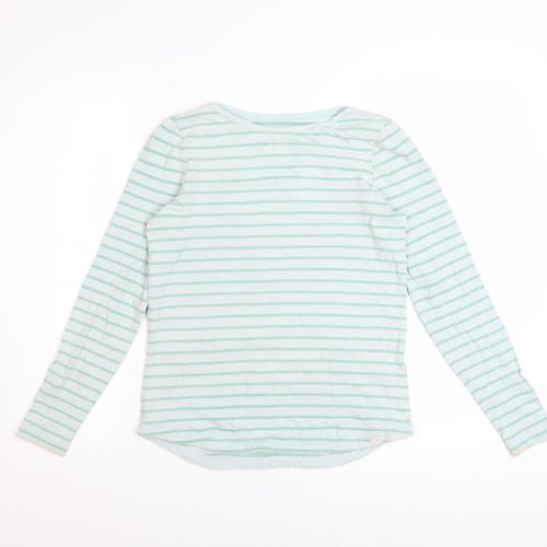 Fat Face Womens Blue Stripe Cotton Long Sleeve T-Shirt Size 8