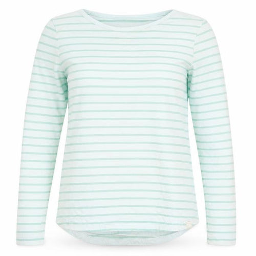 Fat Face Womens Blue Stripe Cotton Long Sleeve T-Shirt Size 8