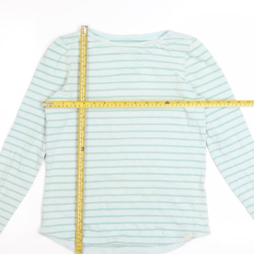 Fat Face Womens Blue Stripe Cotton Long Sleeve T-Shirt Size 8