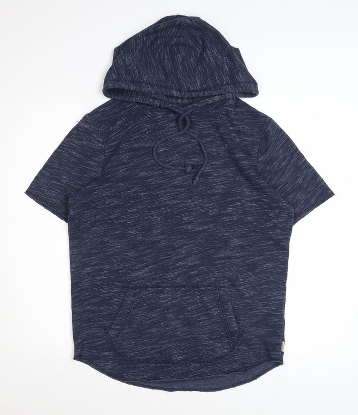 Hollister Womens Navy Short Sleeve Pullover Hoodie Size S