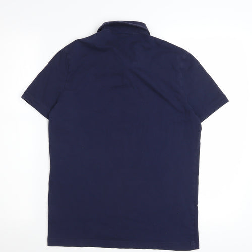 H&M Men's Blue Slim Fit Polo Shirt Size S Short Sleeve Casual