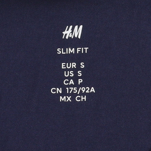 H&M Men's Blue Slim Fit Polo Shirt Size S Short Sleeve Casual