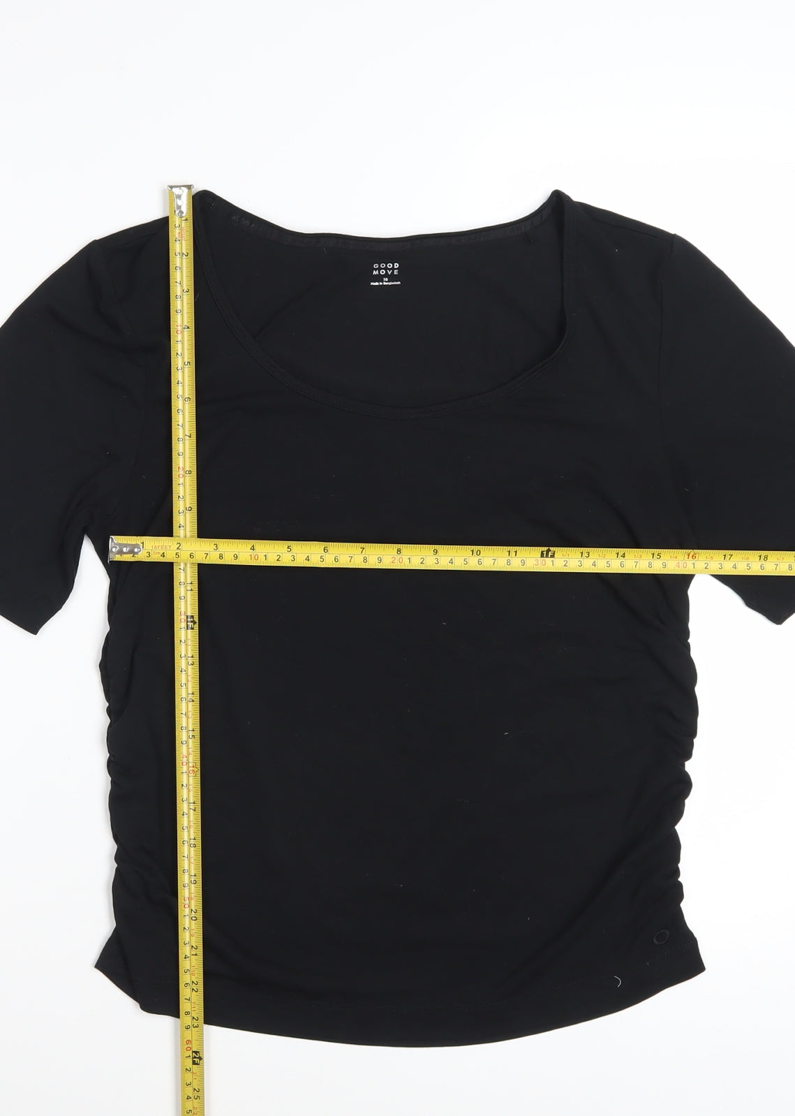 Marks and Spencer Good Move Women's Black Size 16 Stretch Active T-Shirt