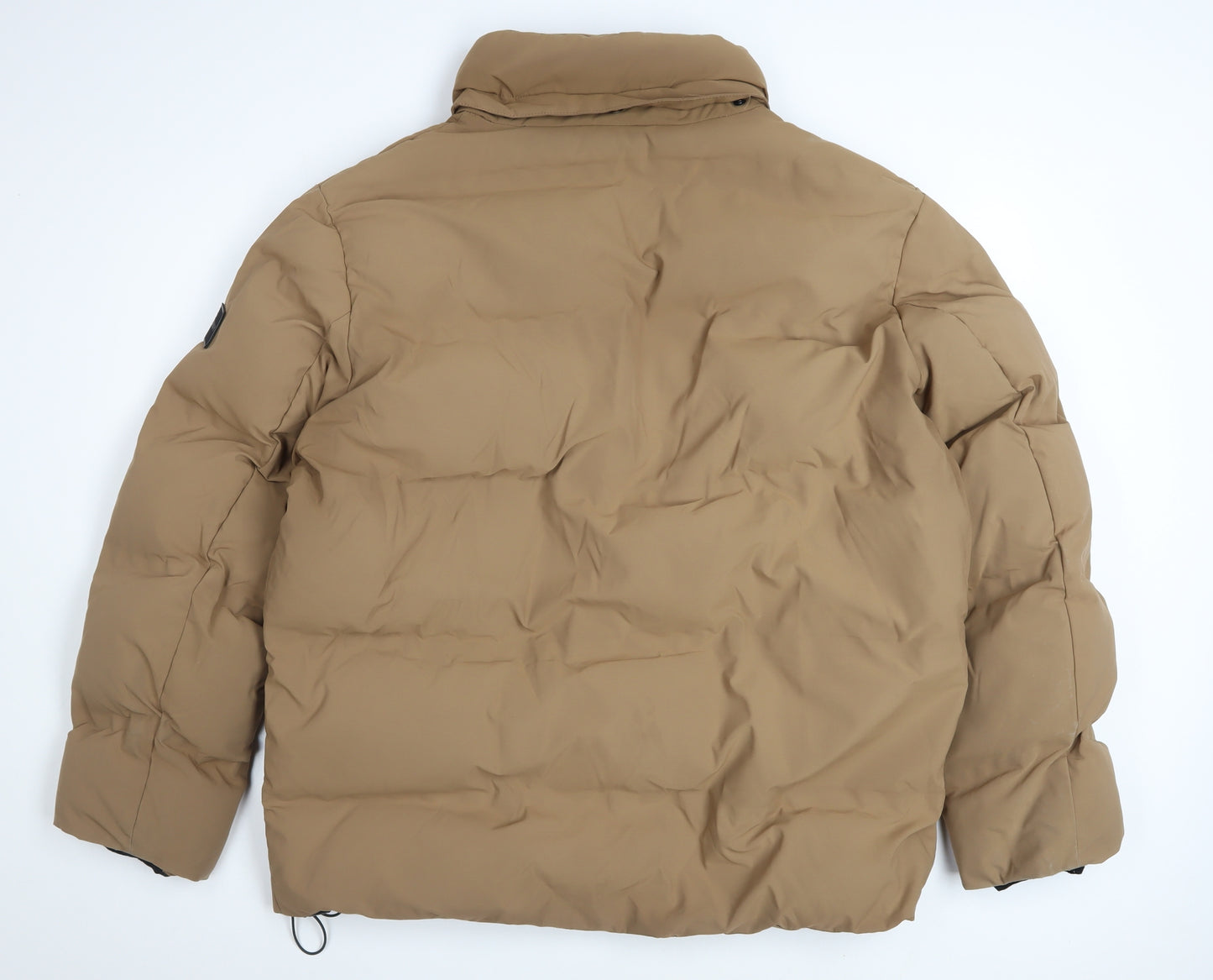 DKNY Men's Brown L Puffer Jacket Polyester Insulated Winter Coat