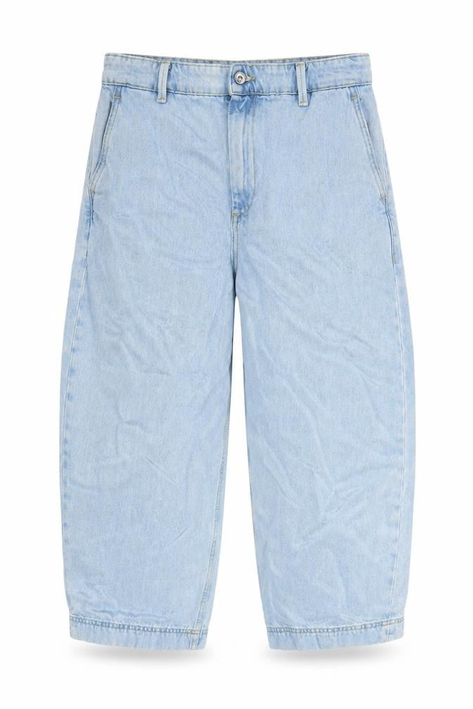 Front view of Jigsaw women’s blue cropped relaxed fit denim jeans, size UK 30