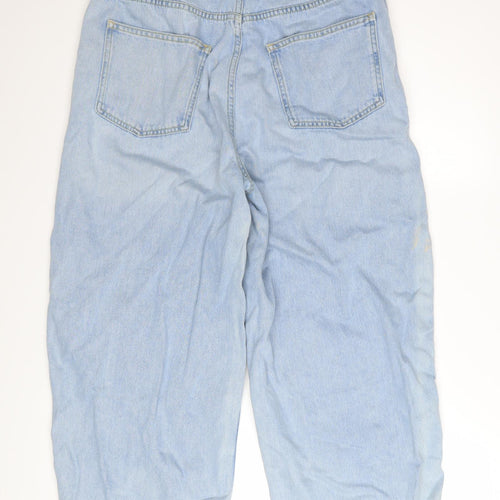 Jigsaw Womens Blue Cropped Relaxed Fit Denim Jeans Size 30