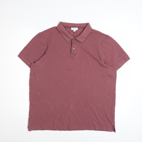 Sunspel Men's Brown XL Cotton Polo Shirt Short Sleeve Casual